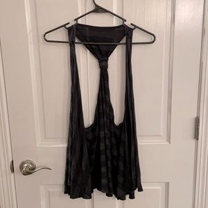 Pretty little spring/summer grey and black striped tank top cardigan